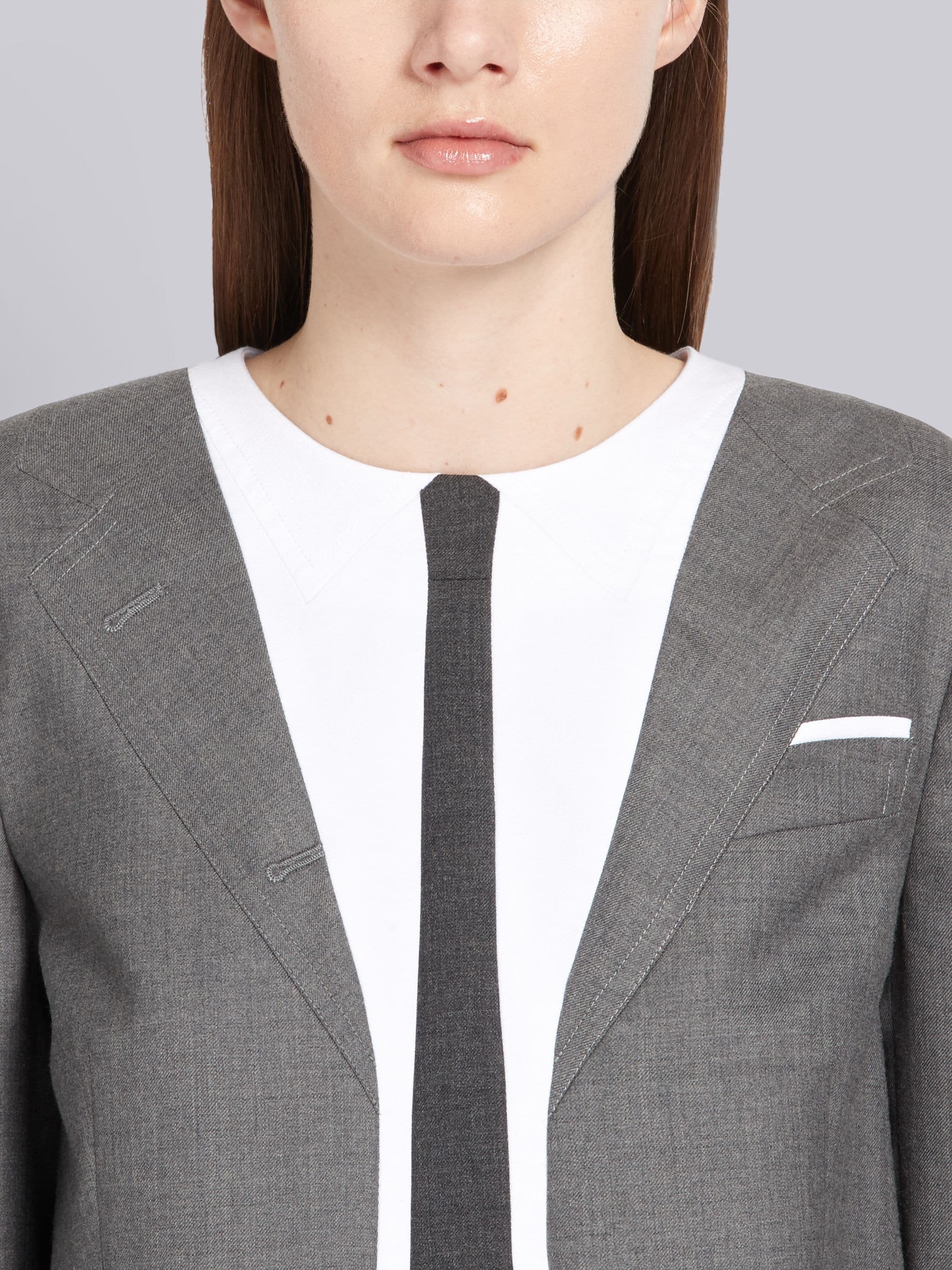 Trompe L'oeil Super 120s Suit Dress - 4