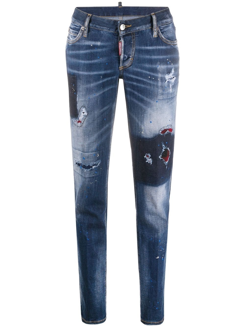 distressed slim-fit jeans - 1