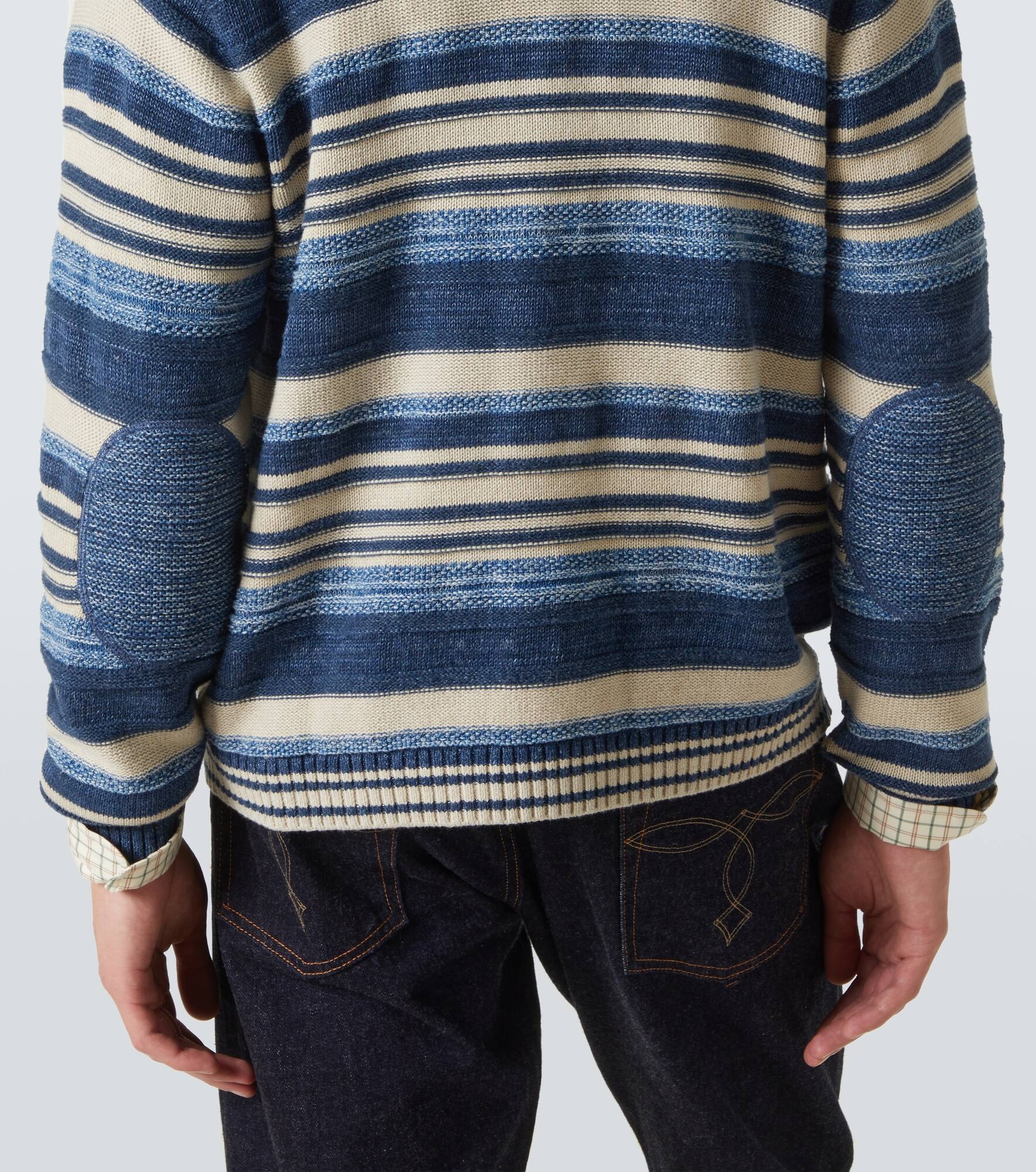 Striped cotton and linen cardigan - 6
