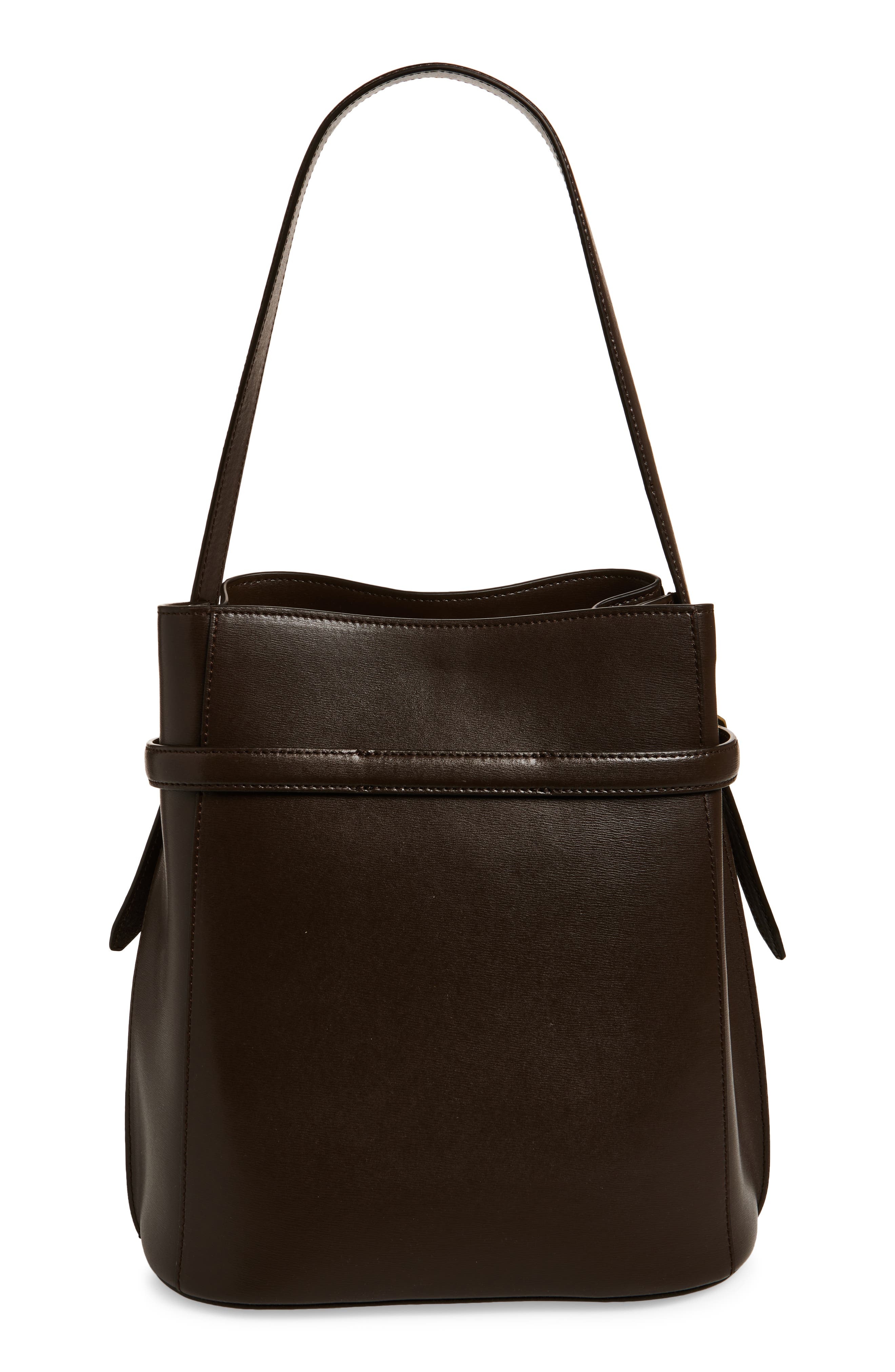 TOTEME Belted Leather Bucket Bag in Bark at Nordstrom - 4
