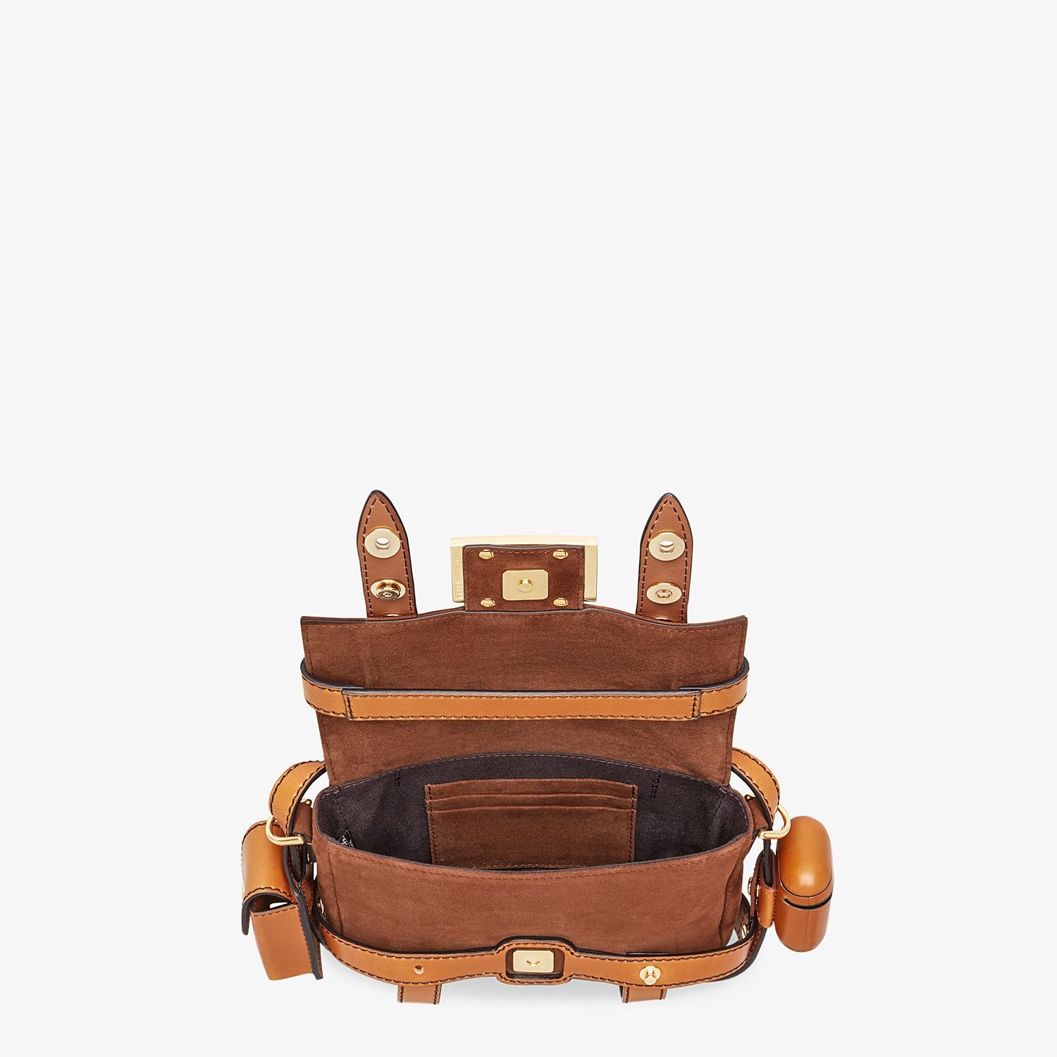 Brown suede and leather bag - 6