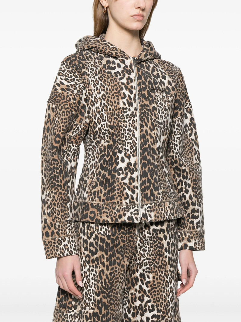 GANNI Leopard-print Hoodie outlook