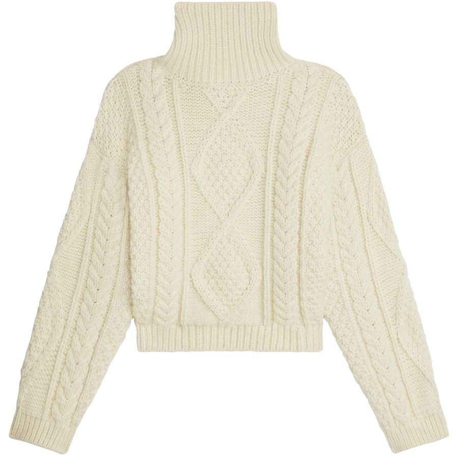 High neck sweater in aran alpaca wool - 2