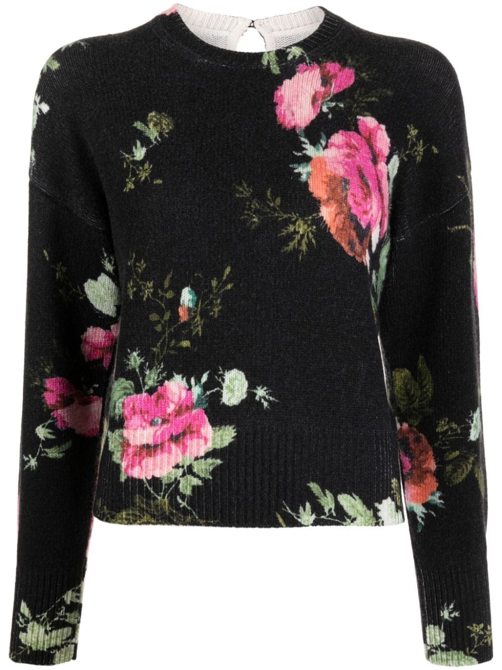 floral merino jumper - 1