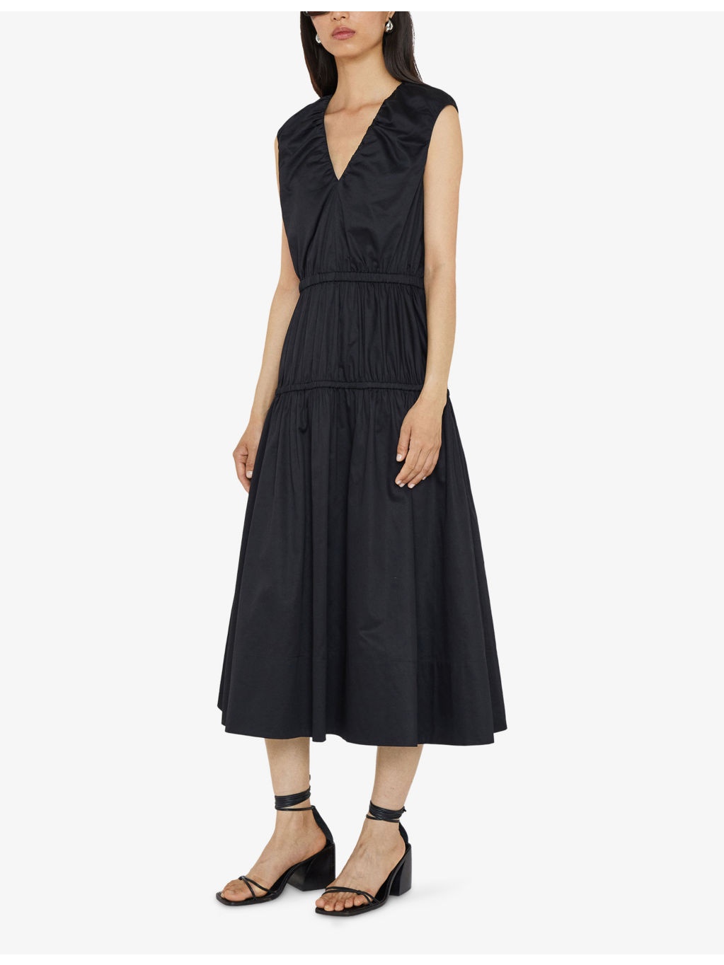 Sembat V-Neck Cotton Midi Dress - 3
