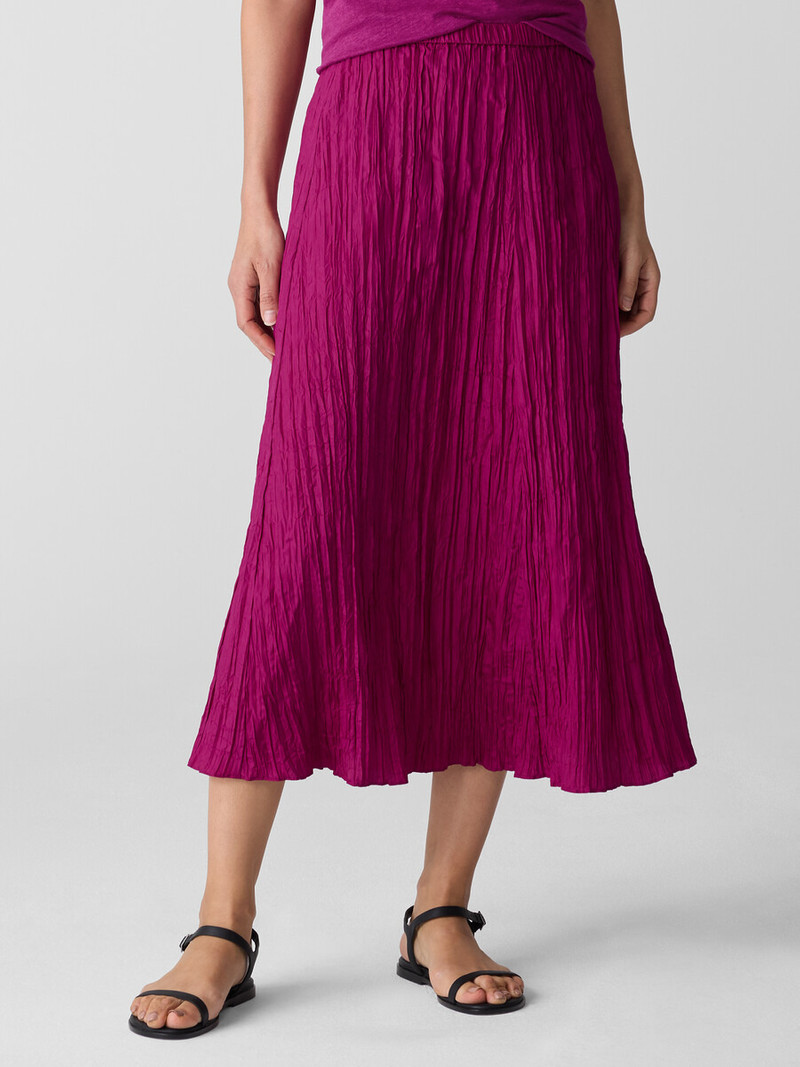 Crushed Silk Flared Skirt 3
