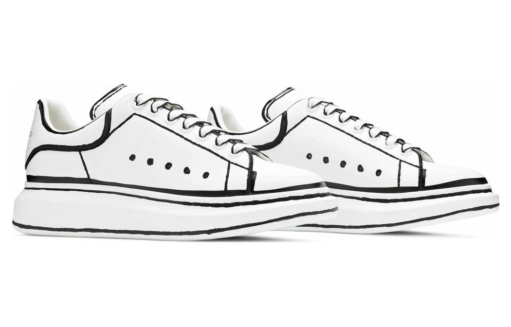 Alexander McQueen Oversized Sneaker 'White Black Outline' 627867WHYBI9061 - 3