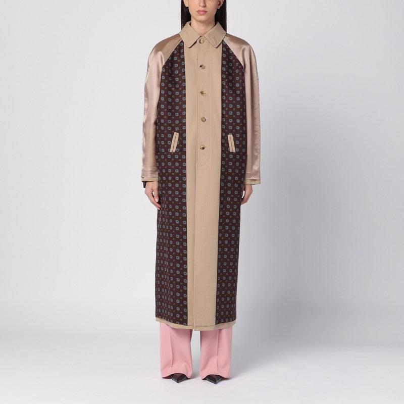 Moschino Beige Reversible Trench Coat In Gabardine And Satin Women - 1