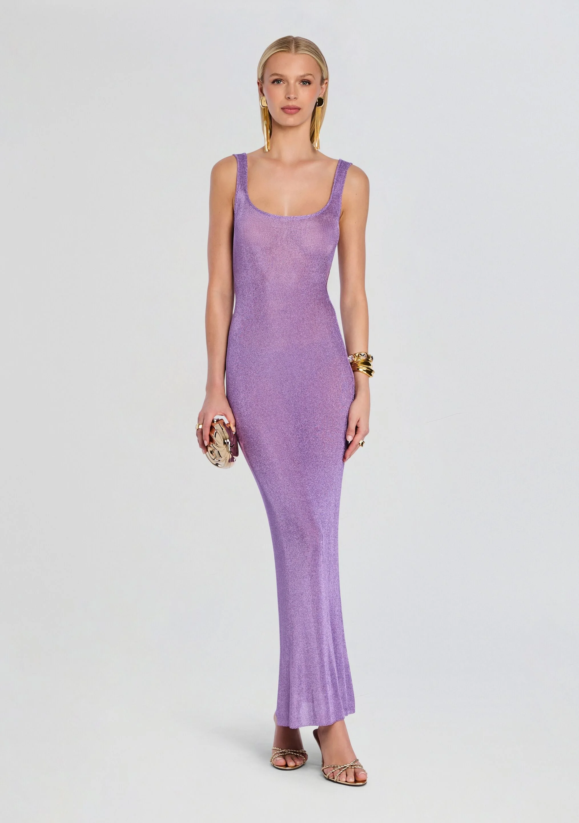 MARTINA METALLIC KNIT MAXI DRESS - 1