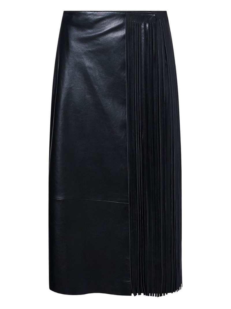 fringed leather wrap skirt 1