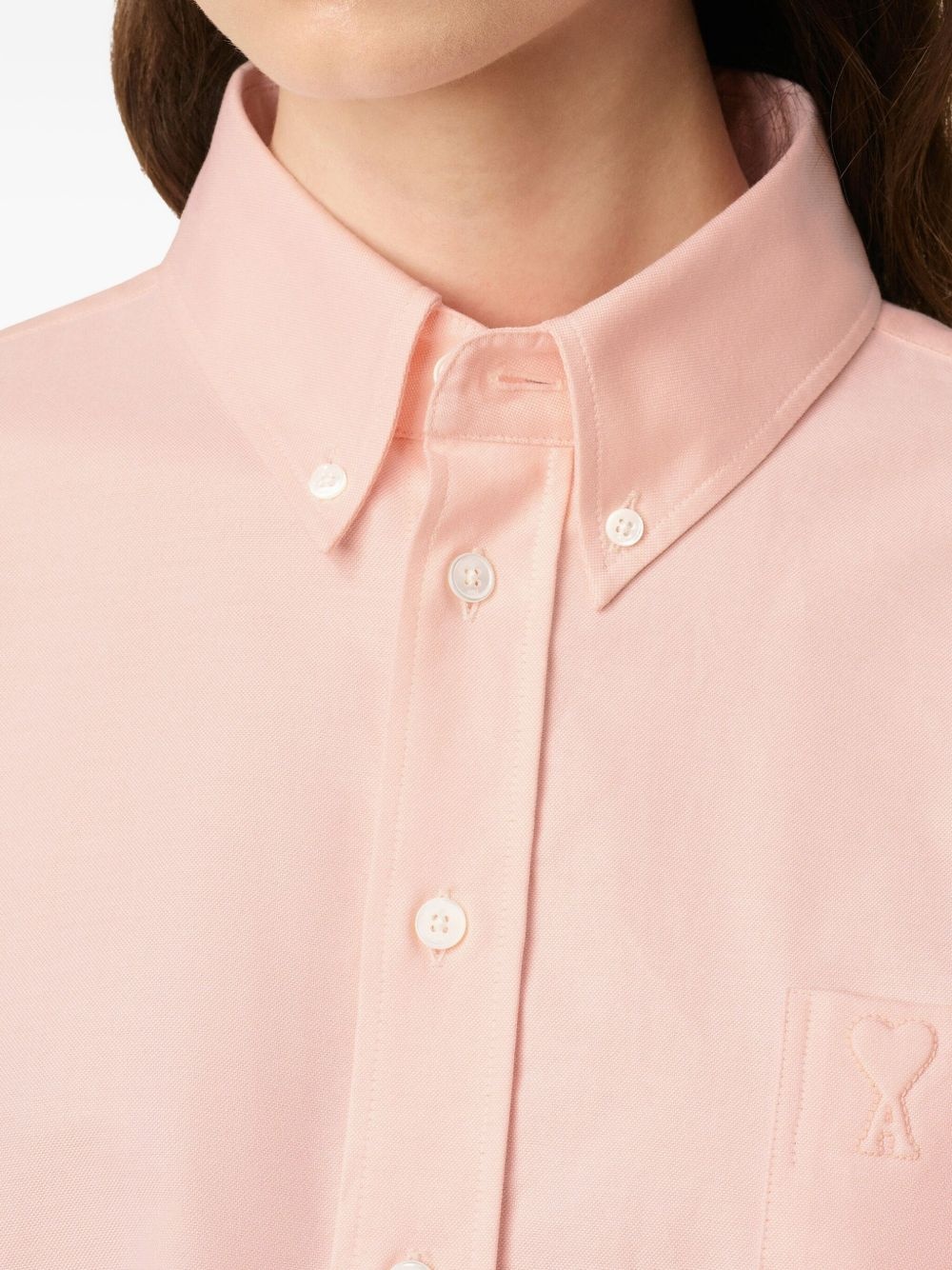 heart-embroidered Oxford shirt - 6