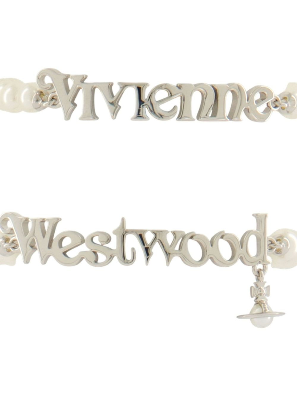 pearl-embellished logo bracelet - 3