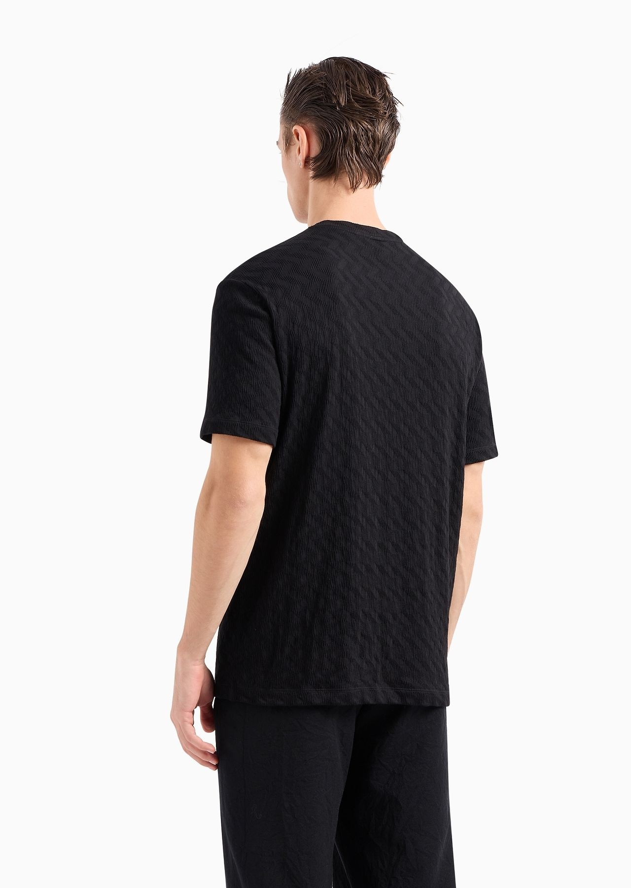 Viscose and cashmere jacquard jersey crew-neck T-shirt - 5