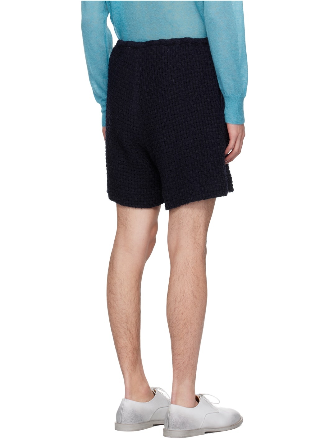 Navy Homespun Shorts - 3