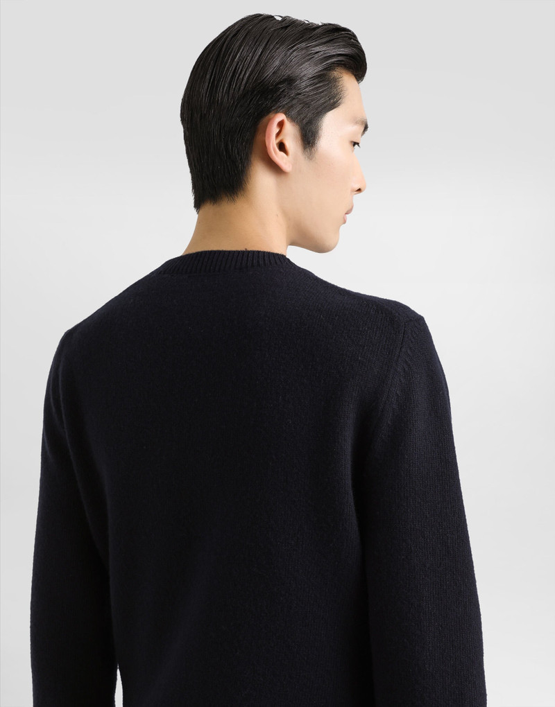 Wool round-neck sweater with bejeweled buttons 5