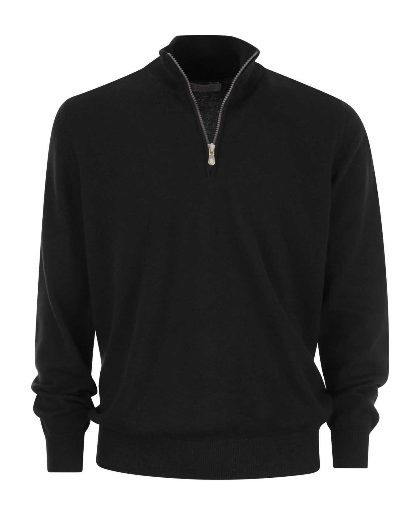 Cashmere Turtleneck Sweater With Zip - 1