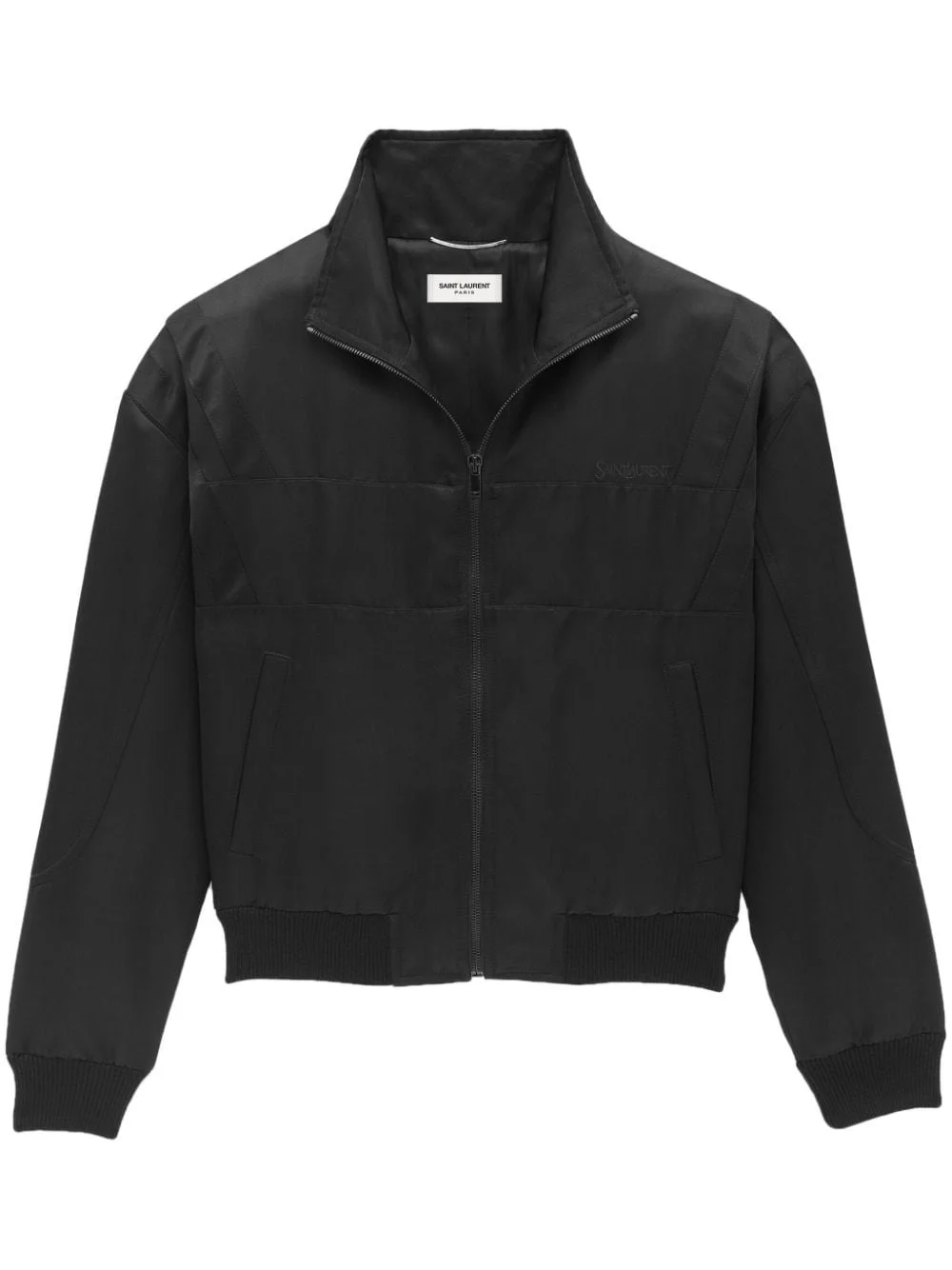 Saint Laurent Men Logo Satin Bomber Jacket - 1