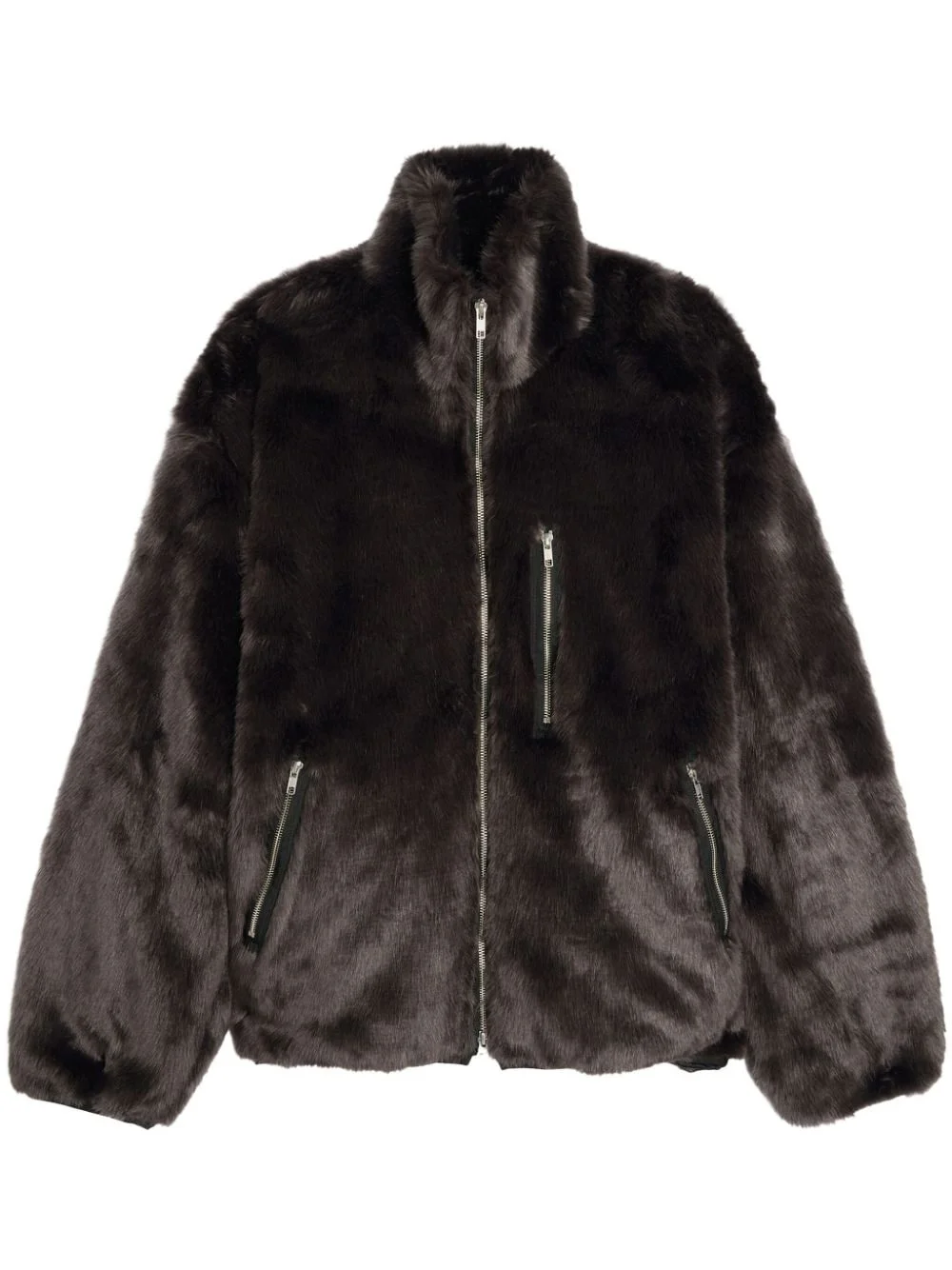 faux fur track jacket - 1
