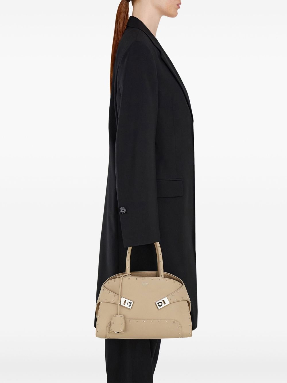 stud-embellished structured tote bag - 2