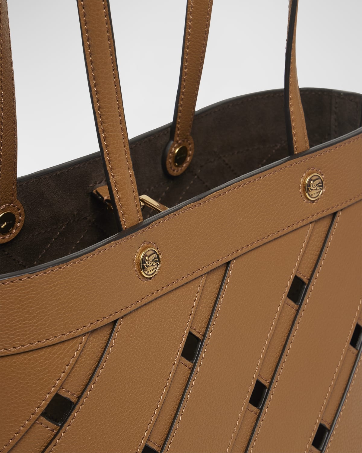 Lasercut Leather Shopping Tote Bag - 5