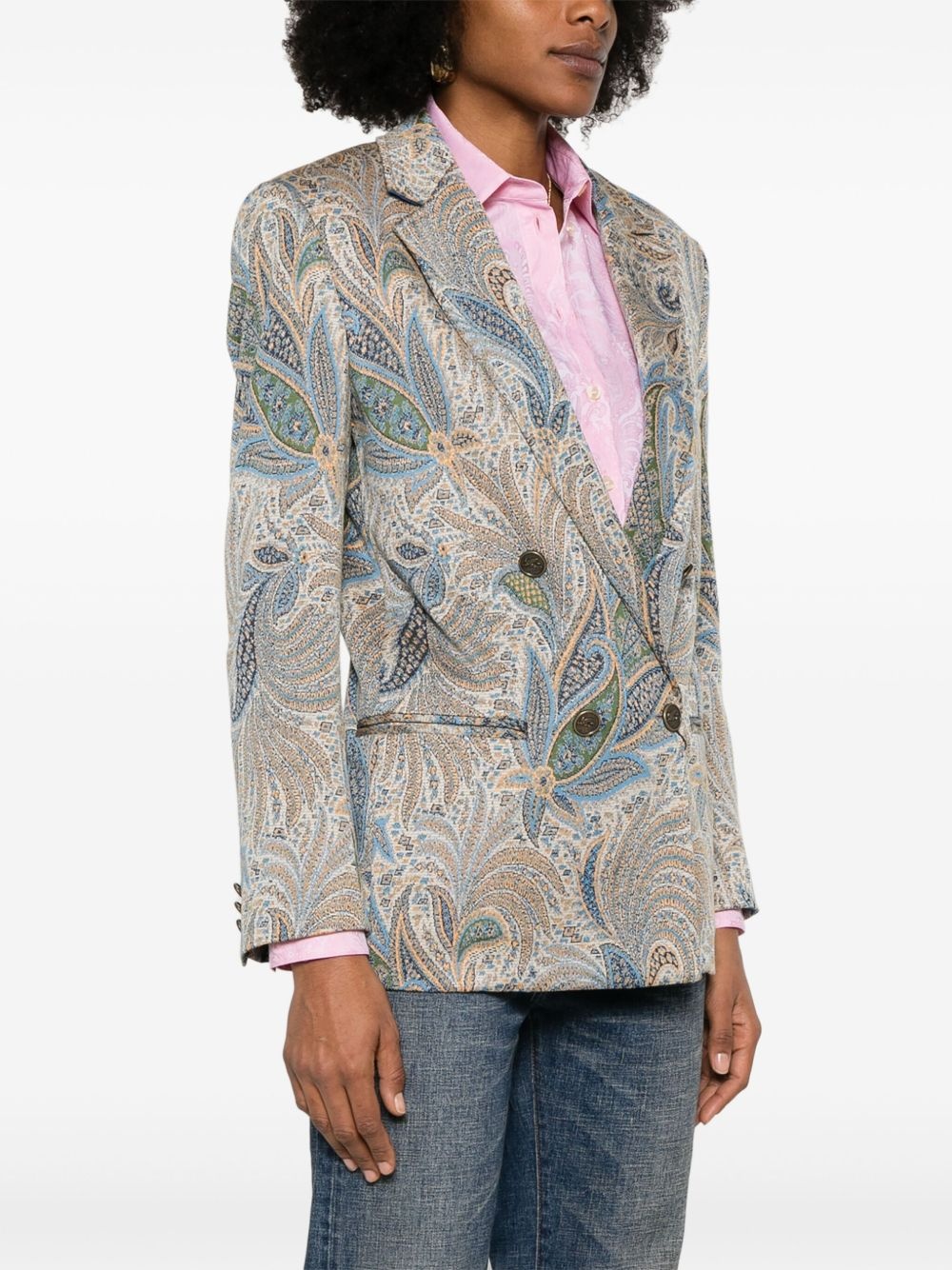 paisley-jacquard blazer - 3