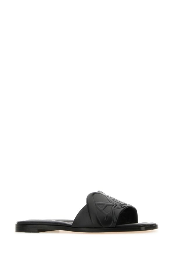 Black leather slippers - 2