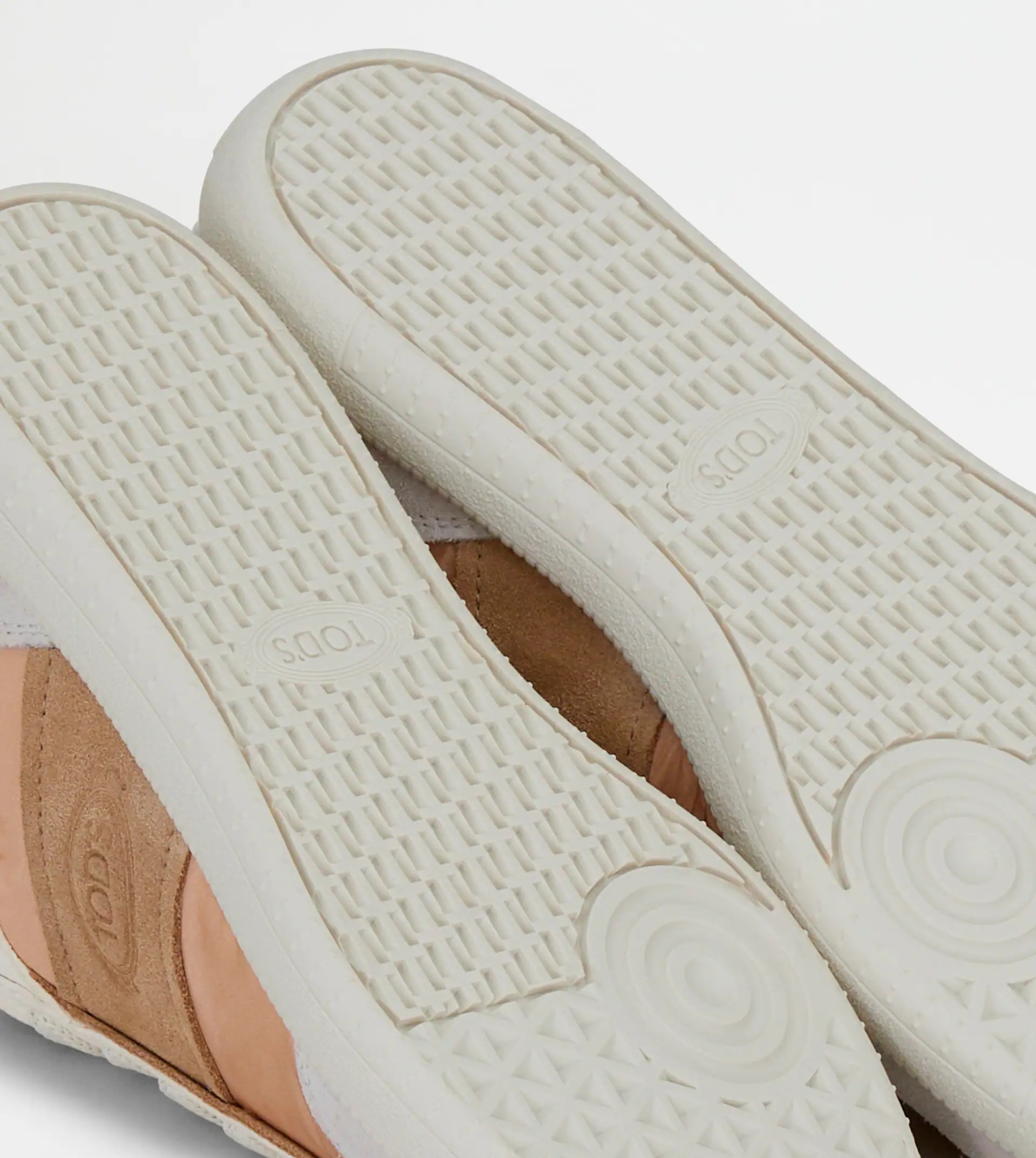 TOD'S TABS SNEAKERS IN SUEDE AND HIGH-TECH FABRIC - BEIGE, WHITE - 5