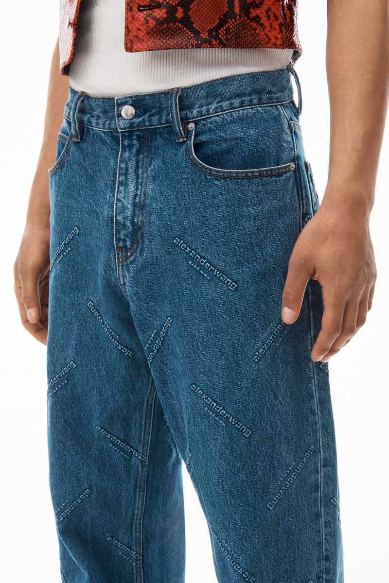 super EZ low rise embossed logo jean 3