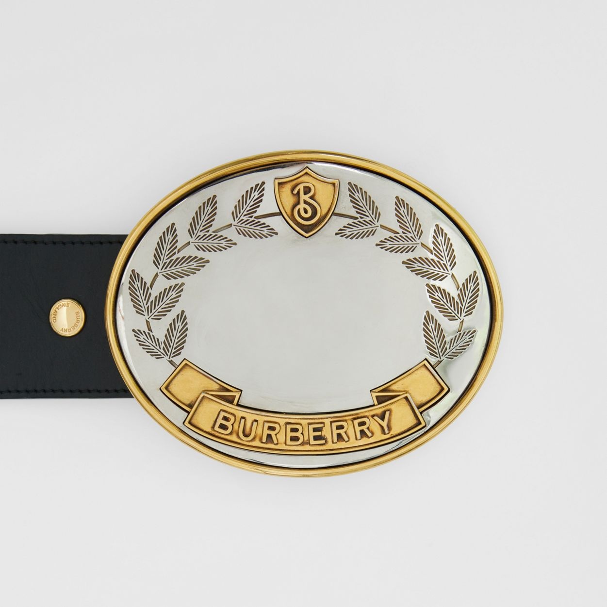 Oak Leaf Crest Leather Belt - 2