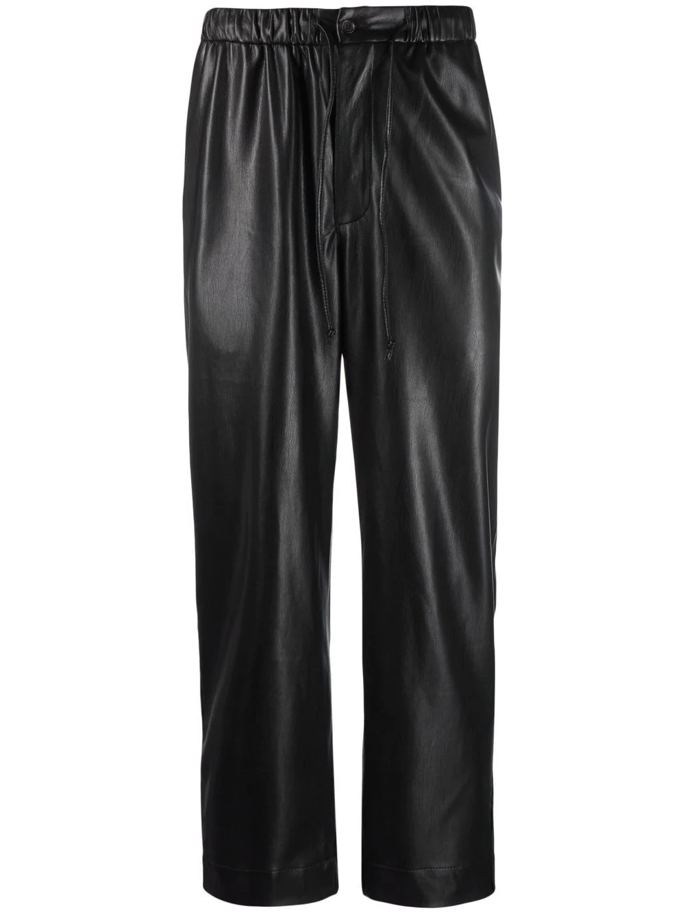 straight-leg vegan leather trousers - 1