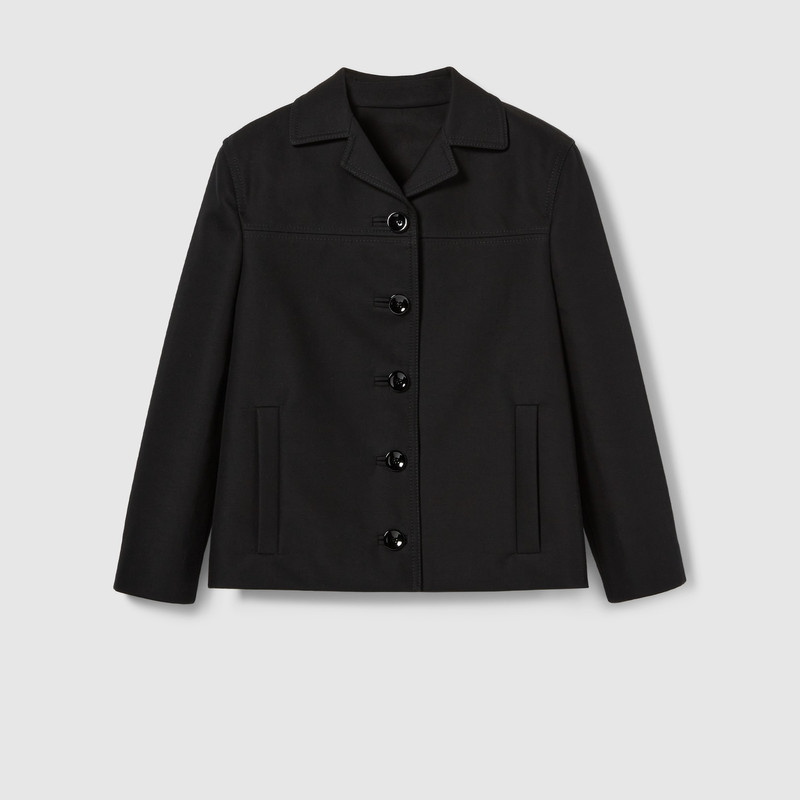 Cotton gabardine 3/4 sleeve jacket 1