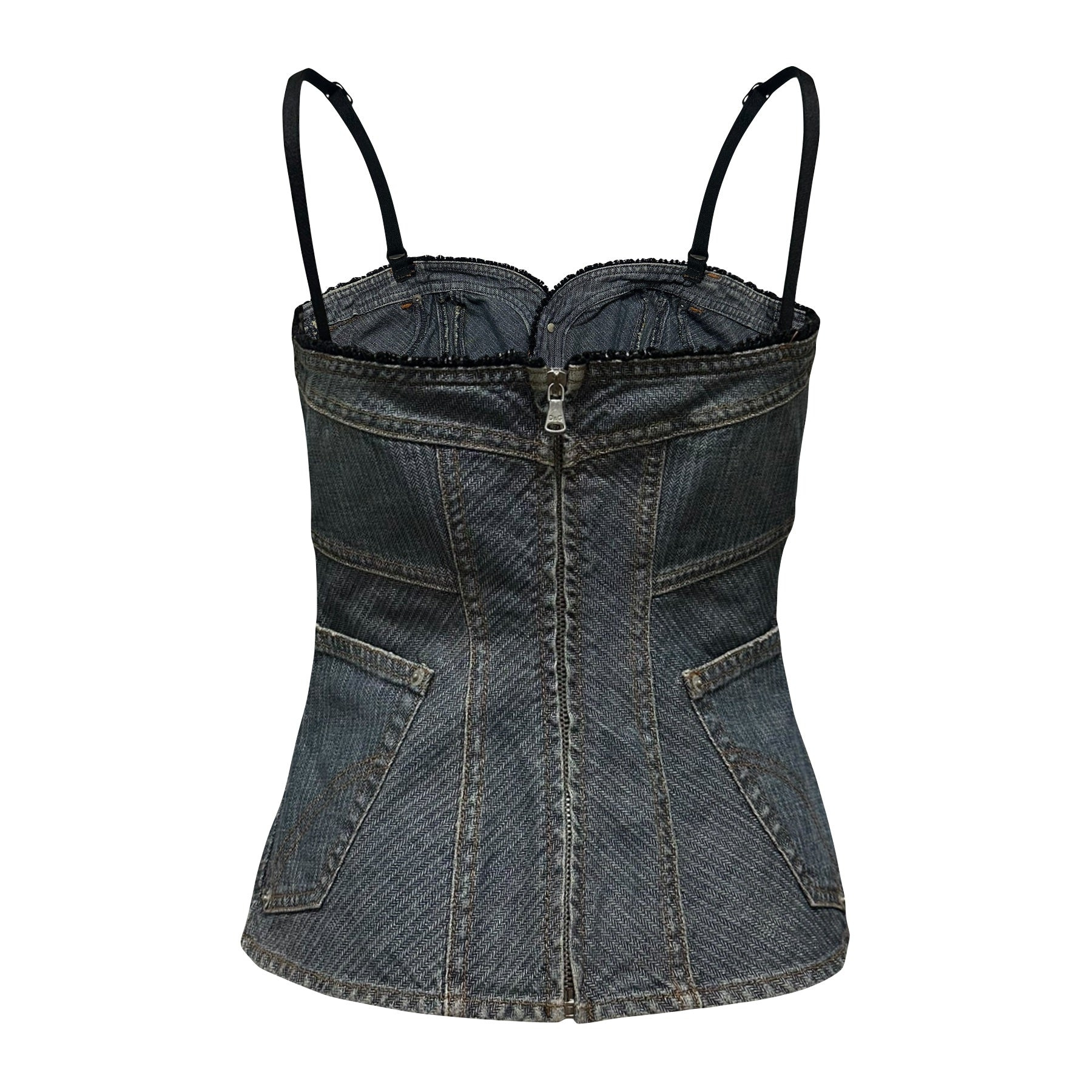 D&G - D&G Spring Summer 2004 Patchwork Denim Bustier - 2