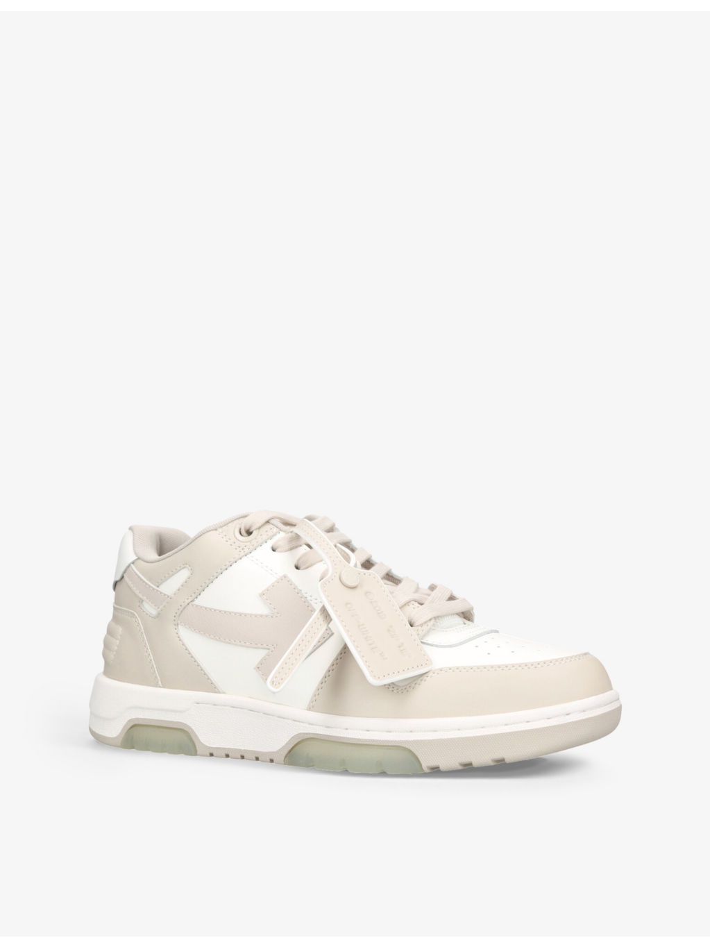 Out Of Office logo-embroidered leather low-top trainers - 3