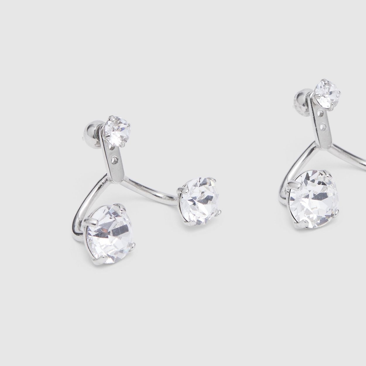 Crystal Detail Palladium-plated Earrings - 5