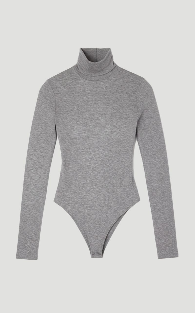 Wool Blend High Neck Long Sleeve Bodysuit 4