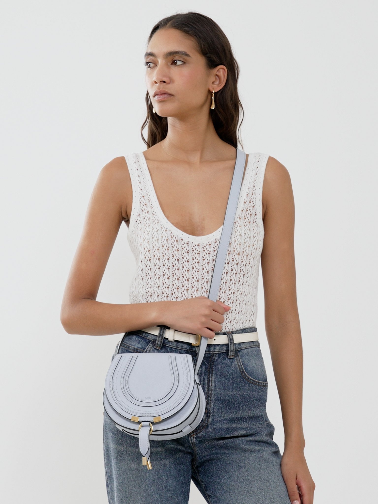 SMALL MARCIE SADDLE BAG IN GRAINED LEATHER - 4