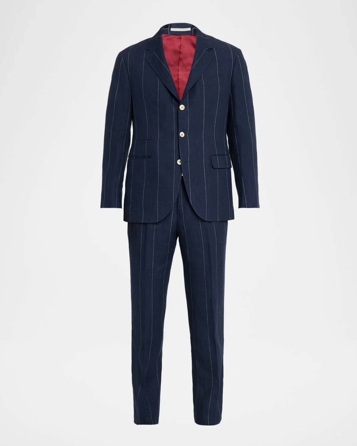 Men's Wide-Stripe Linen Two-Piece Suit - 1
