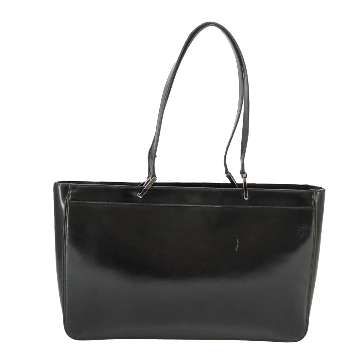 GUCCI Tote Bag Patent Leather Black Silver 002 002 - 3
