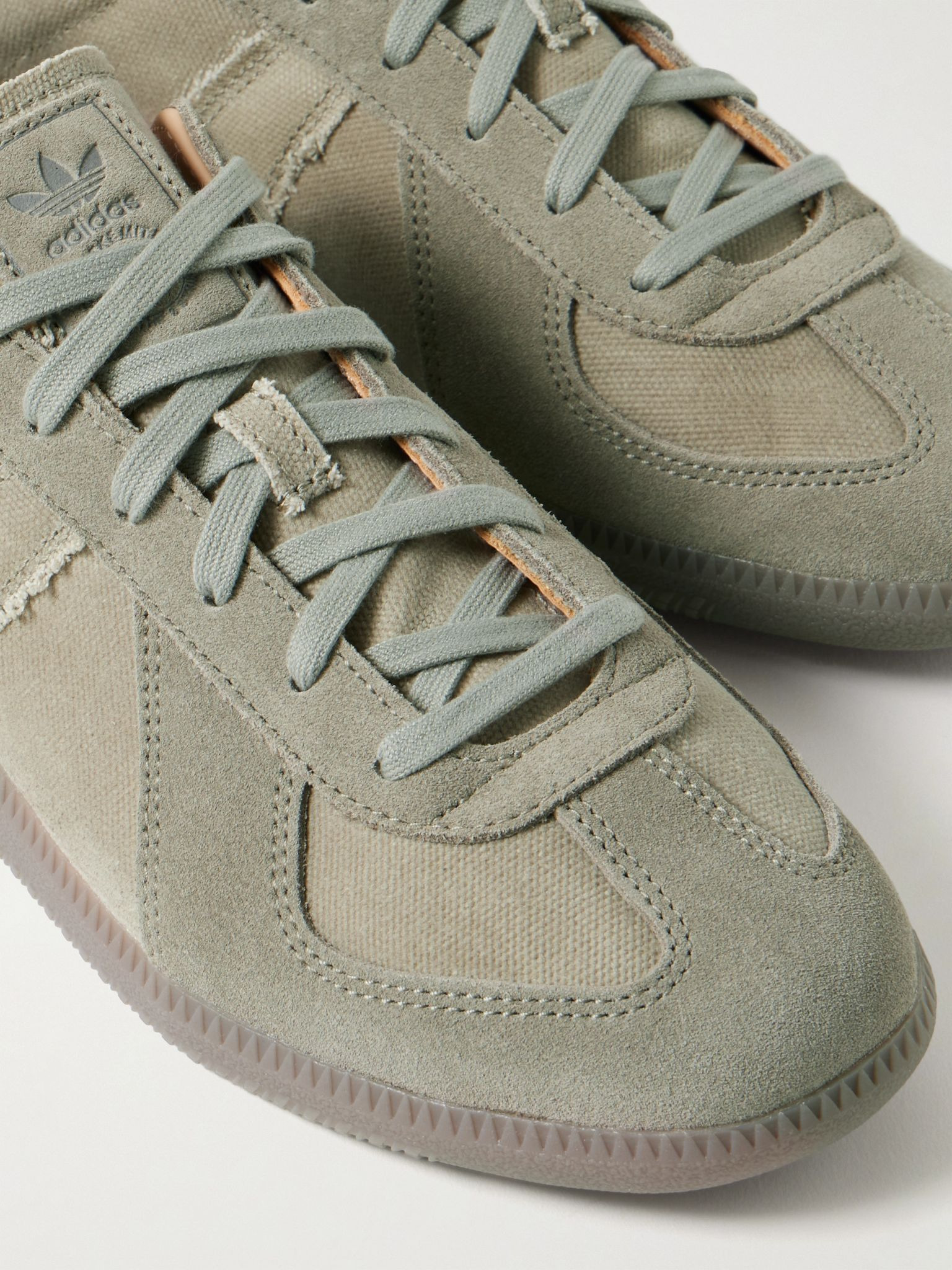 BW Army Suede-Trimmed Waxed-Canvas Sneakers Gray - 5