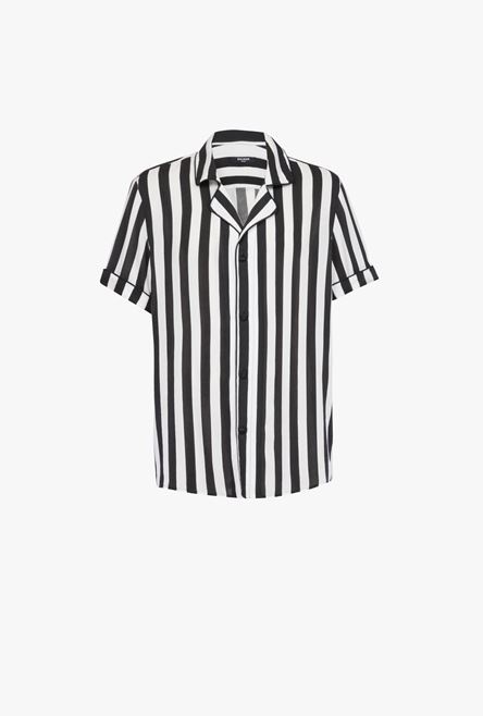 White and black eco-designed striped shirt - 1