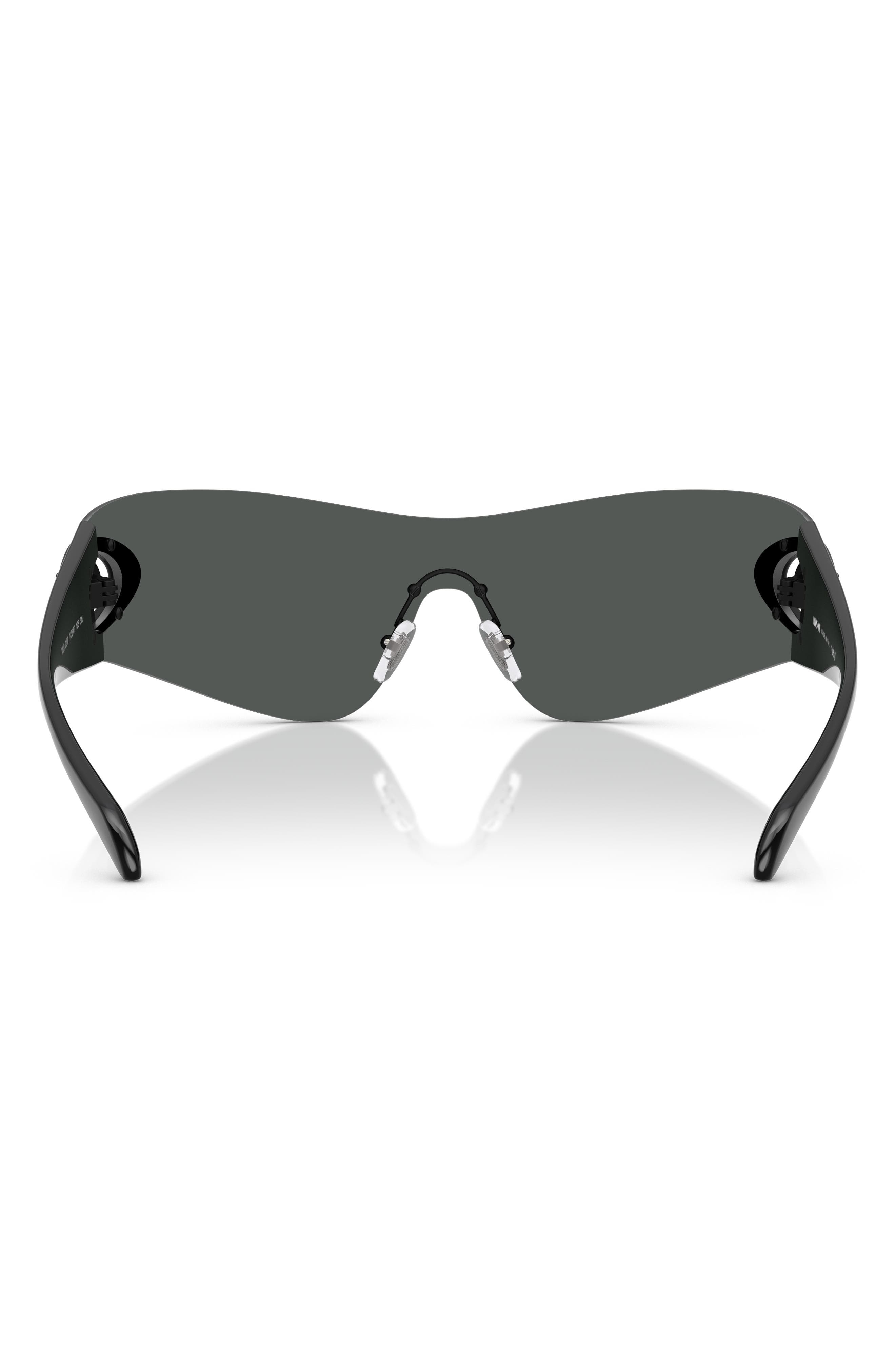 Versace Eclipse 142mm Rimless Wrap Shield Sunglasses in Dark Grey at Nordstrom - 4