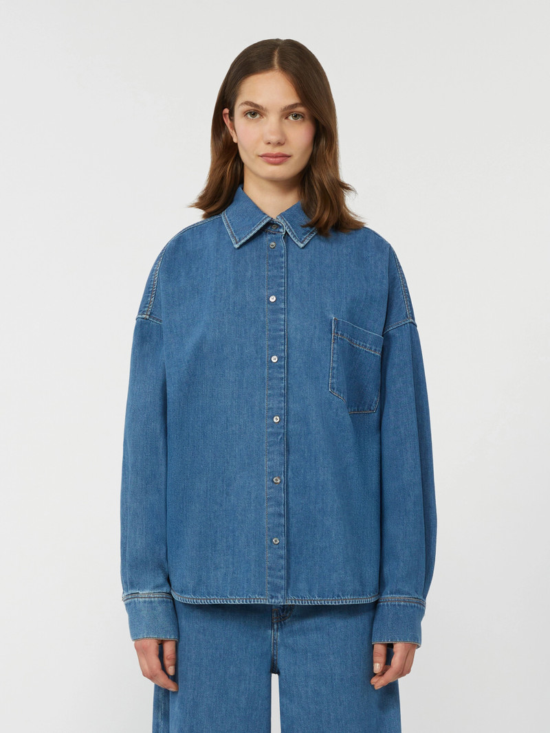 FOGGIA Cotton denim shirt - NAVY 3