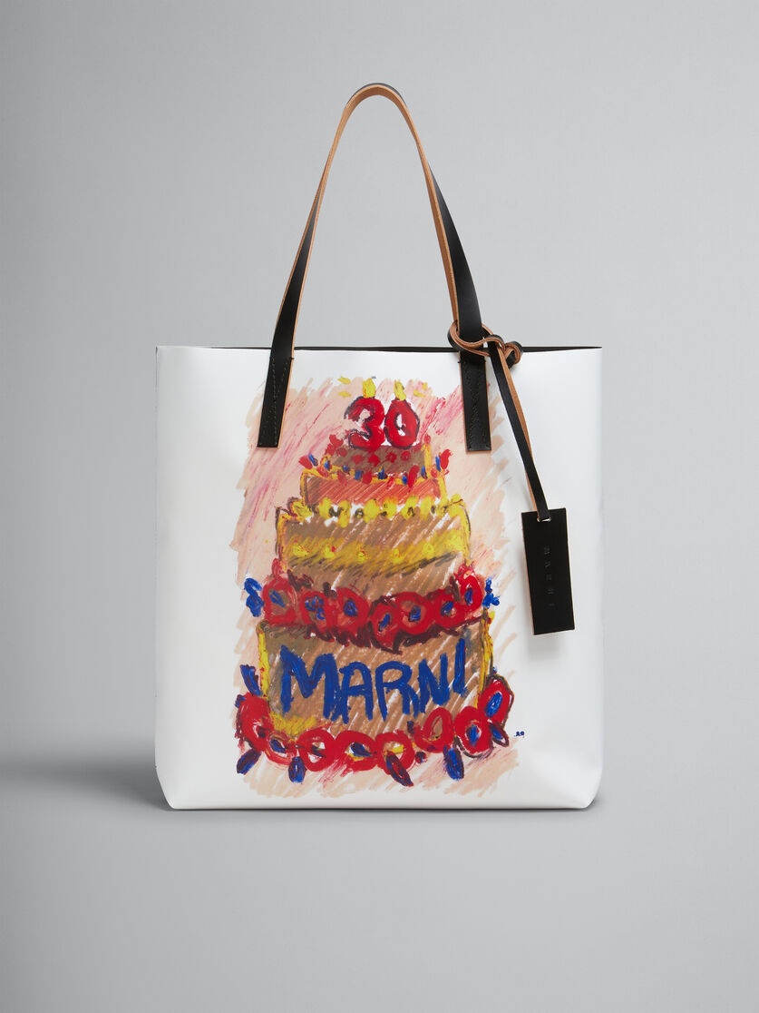 TWO TONE TRIBECA TOTE WITH MARNI 30TH ANNIVERSARY PRINT - 1