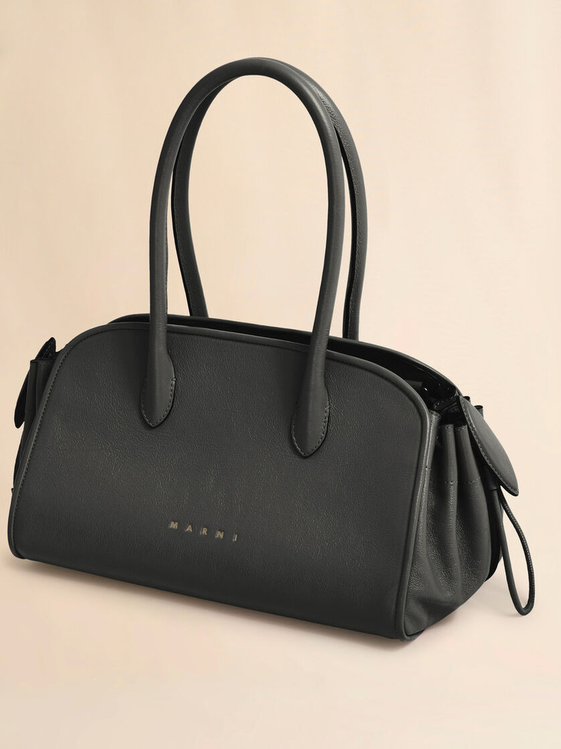 BLACK LEATHER TULIPEA SMALL HANDBAG 4