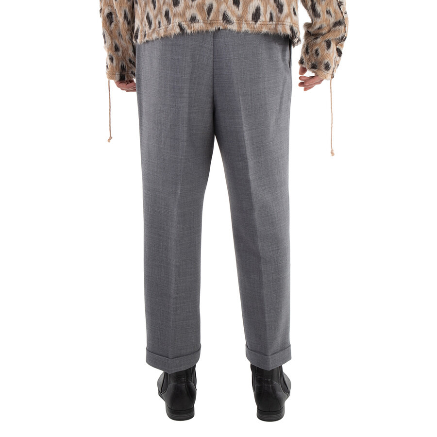 Ami Paris Men's Gris Chine Carott Fit Trousers - 5