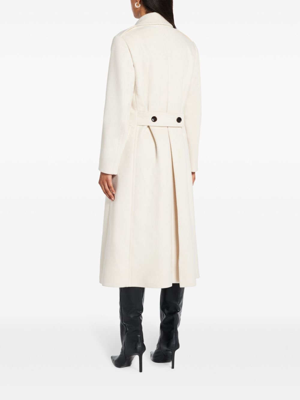 peak-lapel double-breasted coat - 4