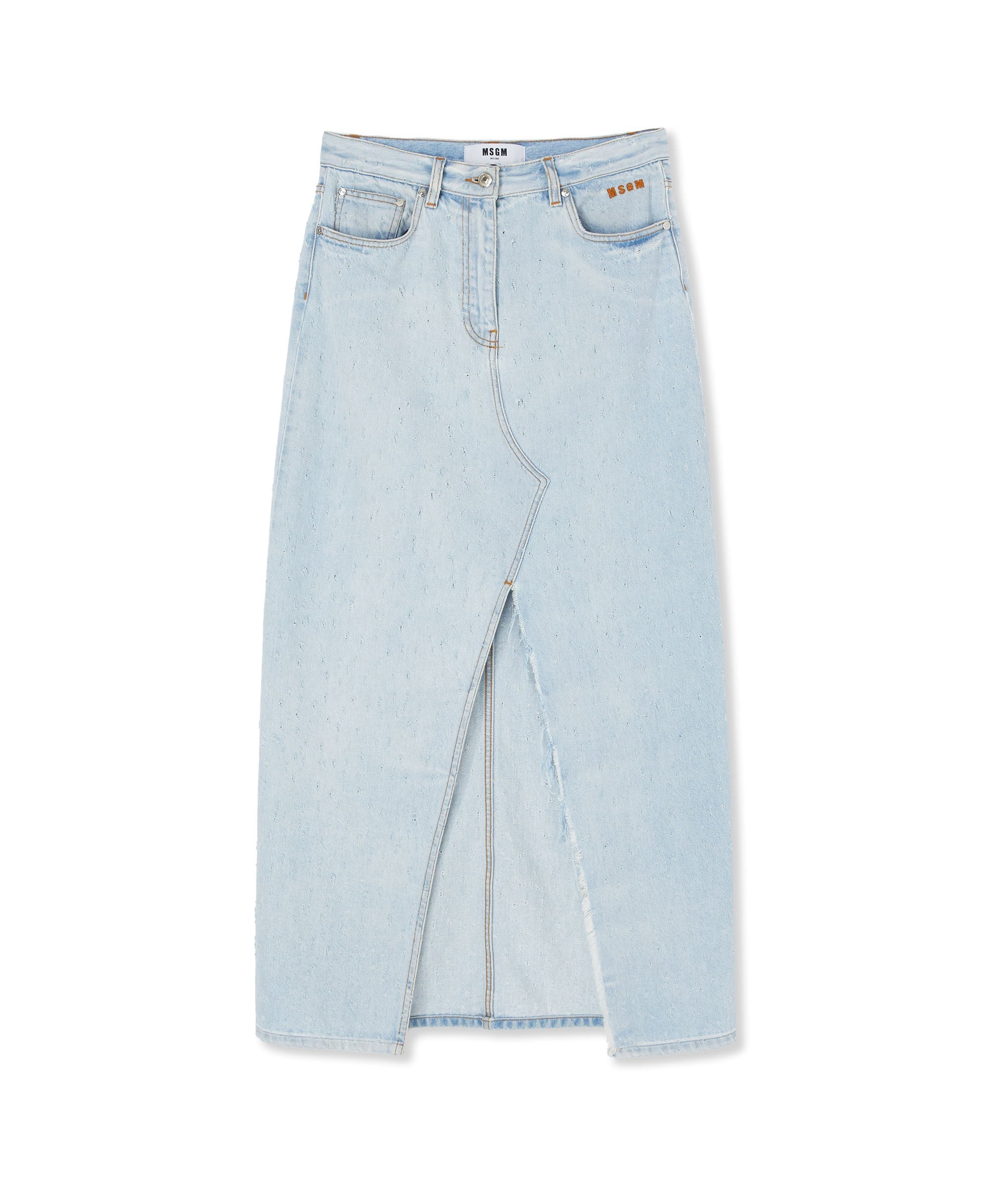 Light denim midi skirt - 1