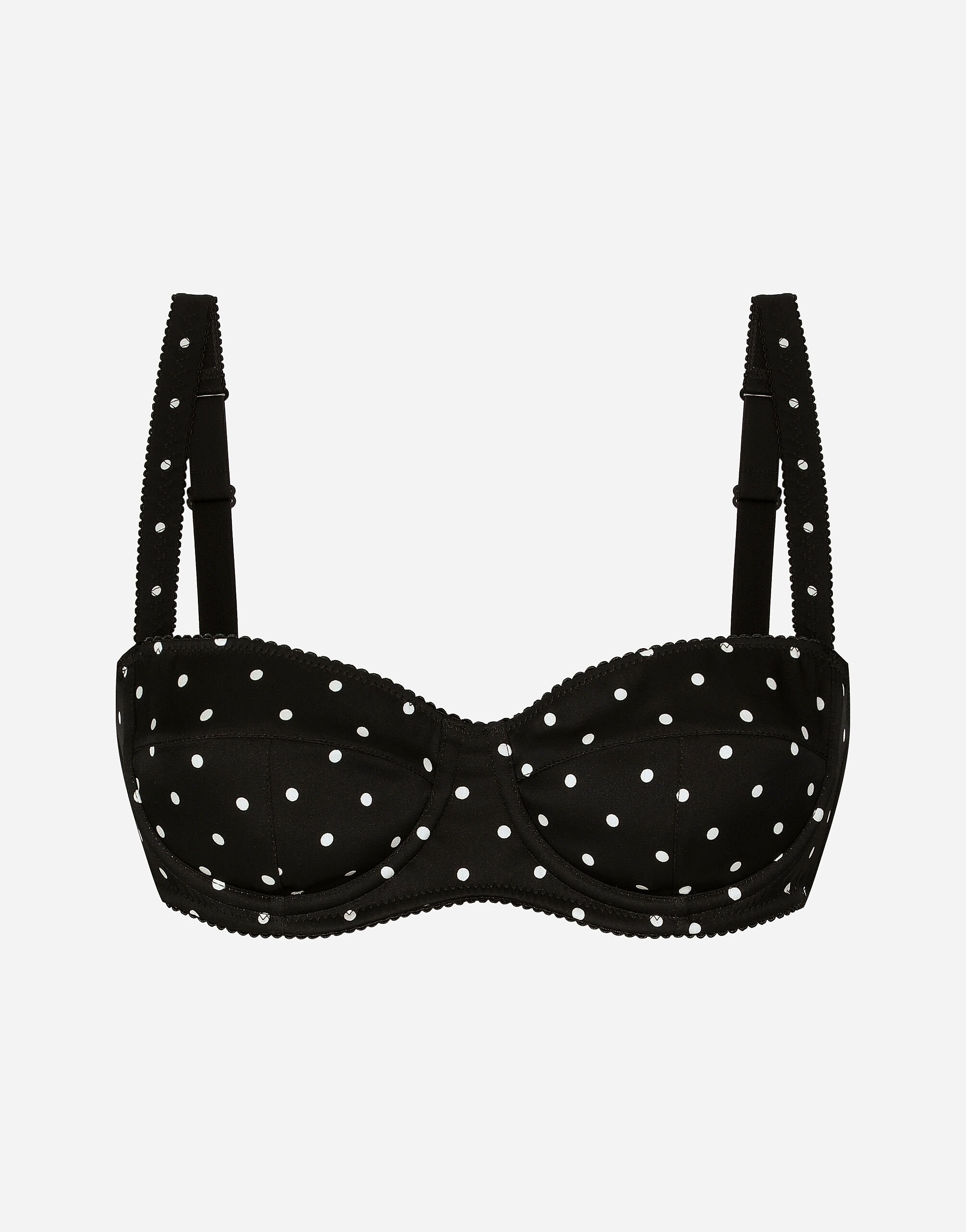Polka-dot balconette bra - 1