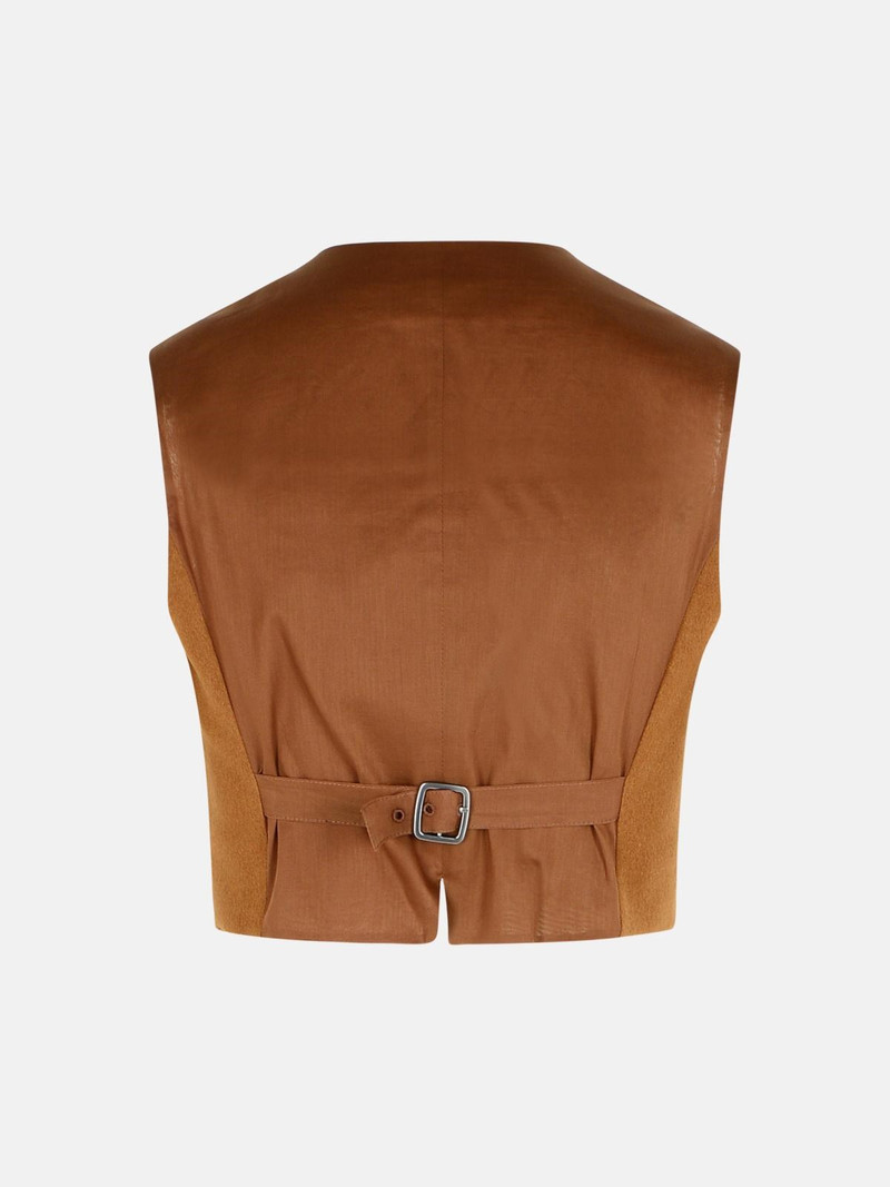 Max Mara 'EDDA' CAMEL LIGHT LEATHER VEST outlook