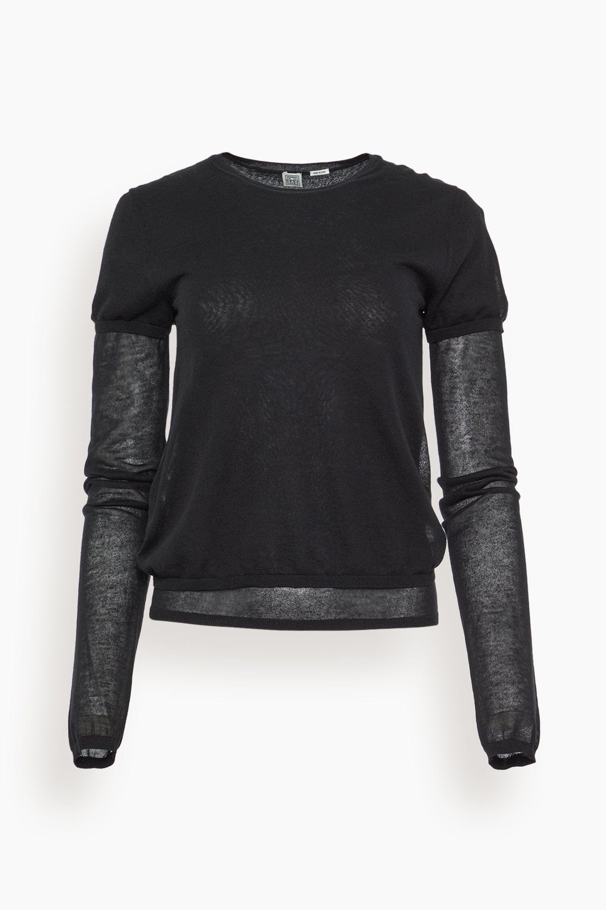 Layered Knit Tee in Black - 1